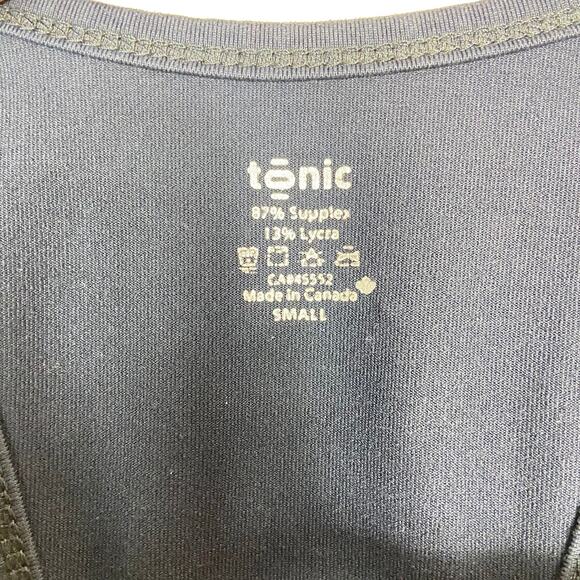 Tonic T-Strap Racerback Sports Bra Size S Black Stretch Knit‎ Lightly Lined - Picture 3 of 6